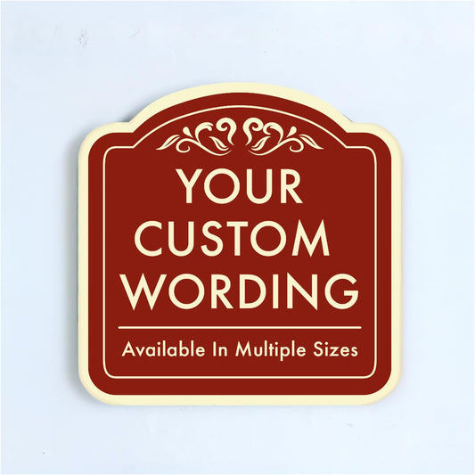 Custom Decorative Outdoor Metal Sign - Personalized Aluminum Driveway Sign, Waterproof, Made In USA - Design 1 Red Brick 18x18 In