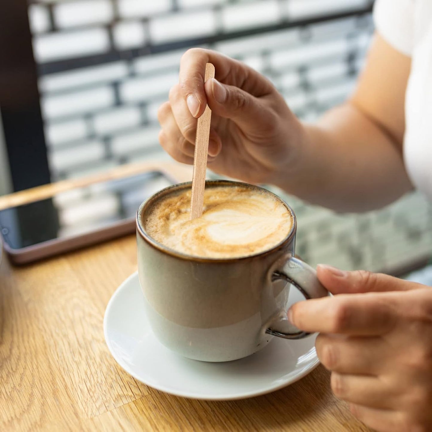 250 Pcs Coffee Stirrers 5.5 Inch Wood Coffee Stir Sticks Individually Wrapped Wooden Stir Sticks Disposable Wood Stir Sticks Eco-Friendly Wood Coffee Stir Sticks for Coffee, Cocktail (250 PCS)