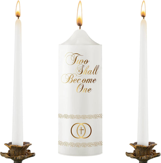 Frienda Unity Candles for Wedding Ceremony Set Wedding Unity Taper Candles Catholic Religious Ceremony Accessories(Cross)