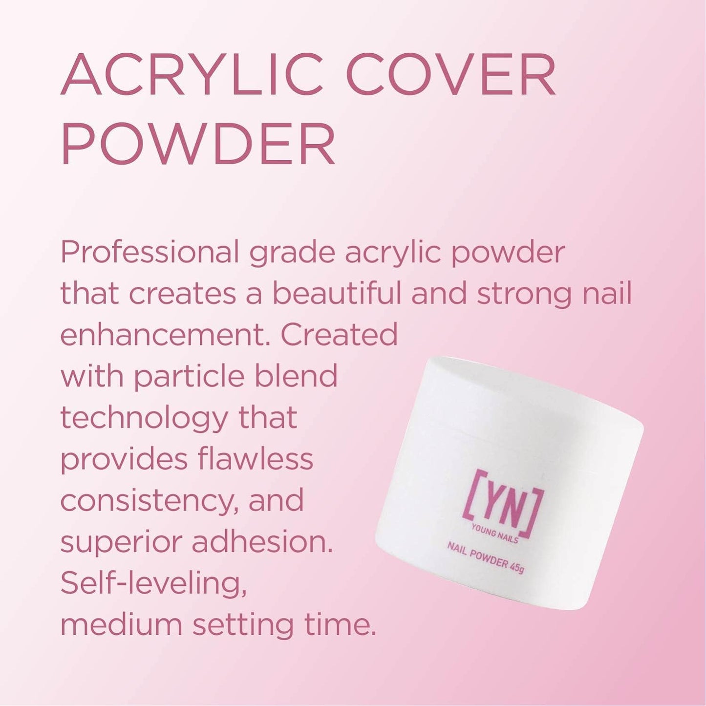 Young Nails Acrylic Cover Powder, Peach, 45 Gram