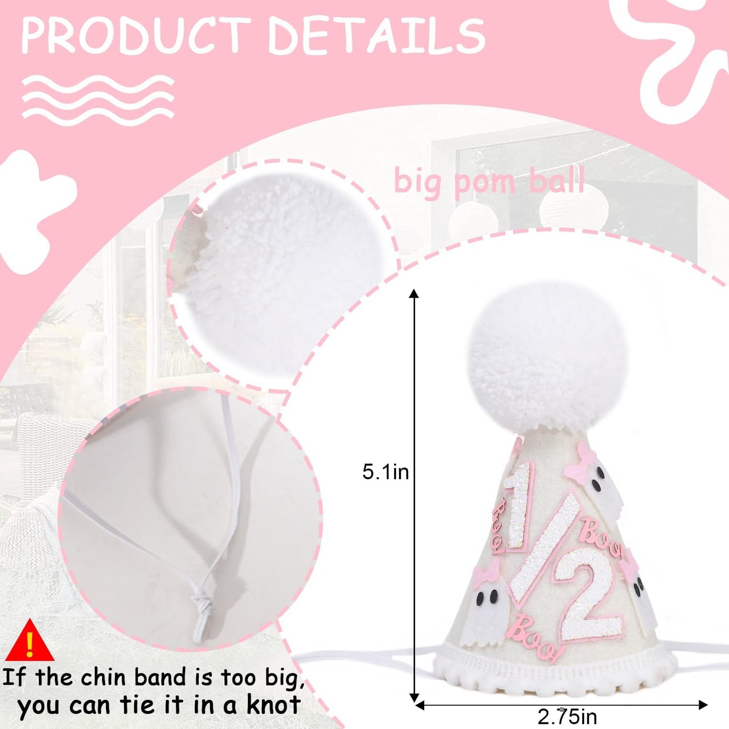 WAOUH Half Birthday Hat - Bow Cake Smash Crown for 6 Month Baby, Mini Photo Prop