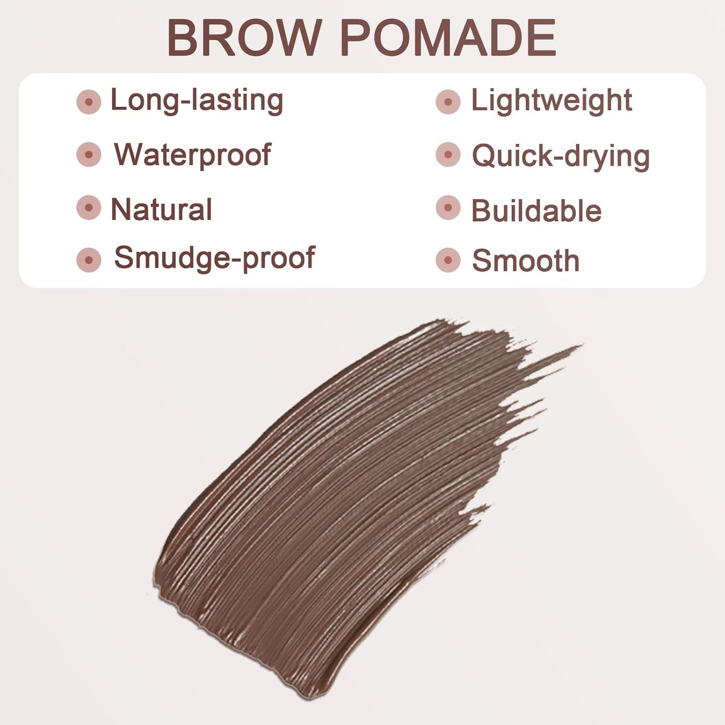 Boobeen Waterproof Eyebrow Pencil with Pomade, Brow Gel with Dual-ended Brush, Long-Lasting Natural Hair-Like Brows for All Skin Tones, Brown