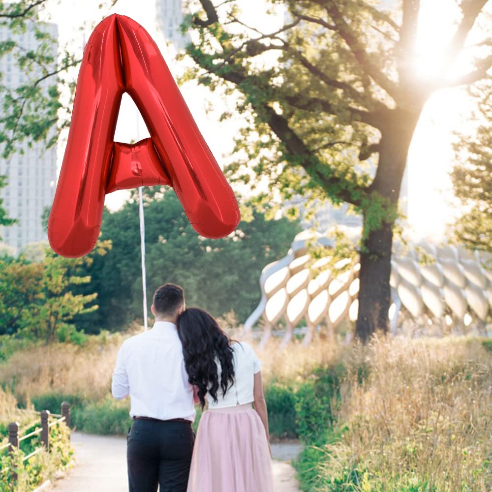 TONIFUL 40 Inch Large Bright Red Letter Balloons A-Z, Giant Jumbo Helium Foil Mylar Big Letter A