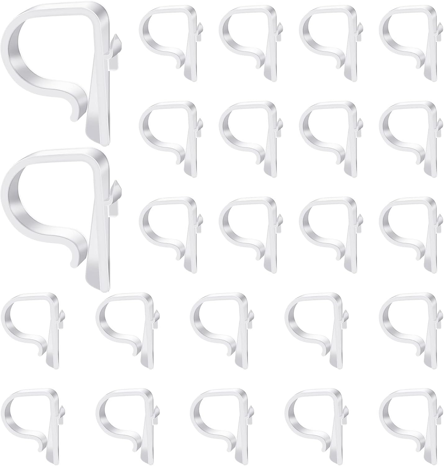 Yookeer 36 Pieces Church Pew Clips Heavy Duty Plastic Hooks Tablecloth Chair Table Clips Translucent White Holders for Wedding Ceremony Church Aisle Railing Bow Decorations