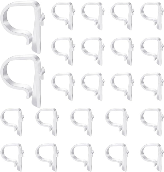 Yookeer 12 Pieces Church Pew Clips Heavy Duty Plastic Hooks Tablecloth Chair Table Clips Translucent White Holders for Wedding Ceremony Church Aisle Railing Bow Decorations