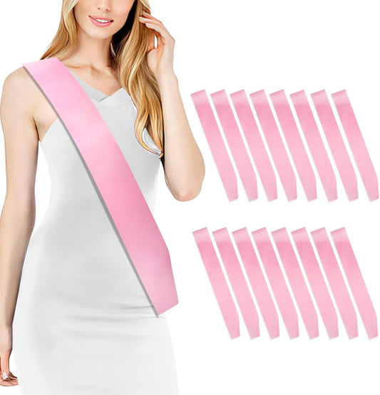 16 Pcs Sash Blank Satin Sash Light Pink Sash Party, Bride To Be Sash, Plain Sash, Diy Sash Sashes For Pageants, Birthday, Party, Graduation, Hen Party, Homecoming, Custom Sashes, Make Your Own Sash