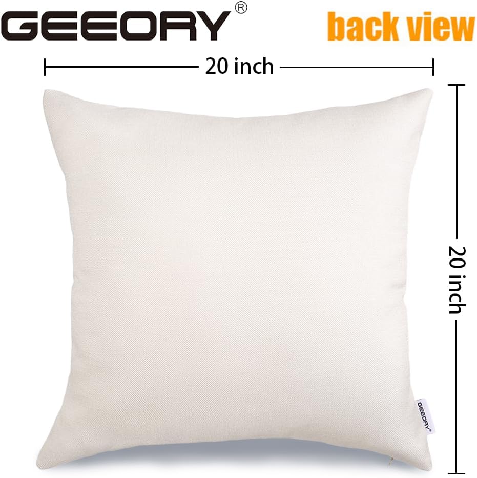 GEEORY Winter Christmas Throw Pillow Covers 20 x 20 Inch Set of 4, Xmas Trees Snowflake Snowman Joy Holiday Farmhouse Decorative Cushion Cases for Home Decoration G583-20