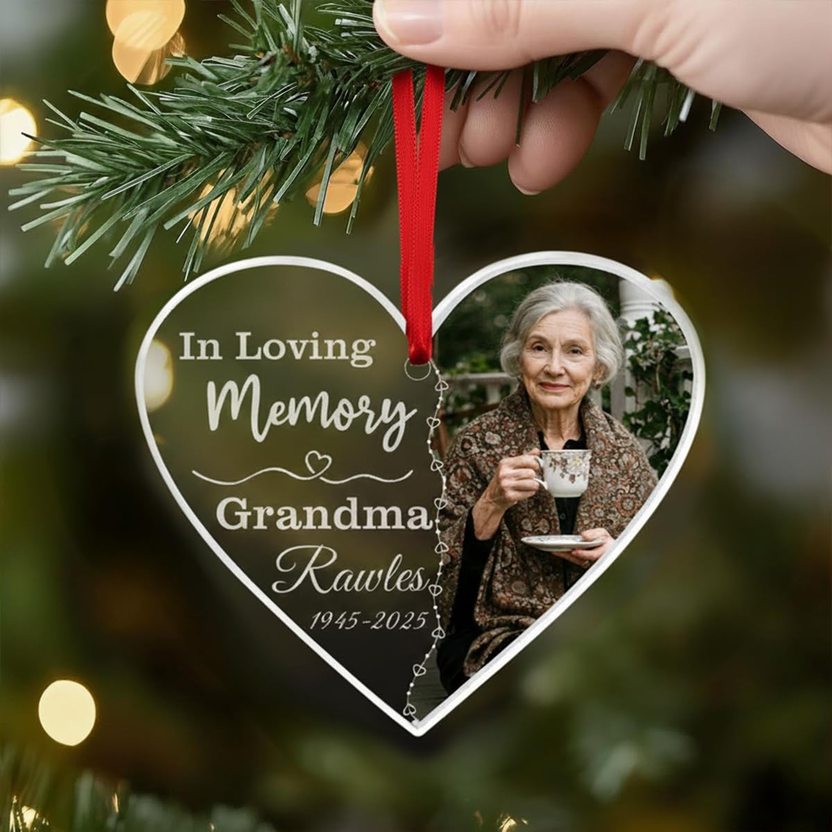 Personalized Memorial Glass Ornament 2025 – I Am Always with You Ornament, Custom Photo Memorial Christmas Ornament, Christmas|Birthday|Anniversary Keepsake for Loss of Loved One (M2)