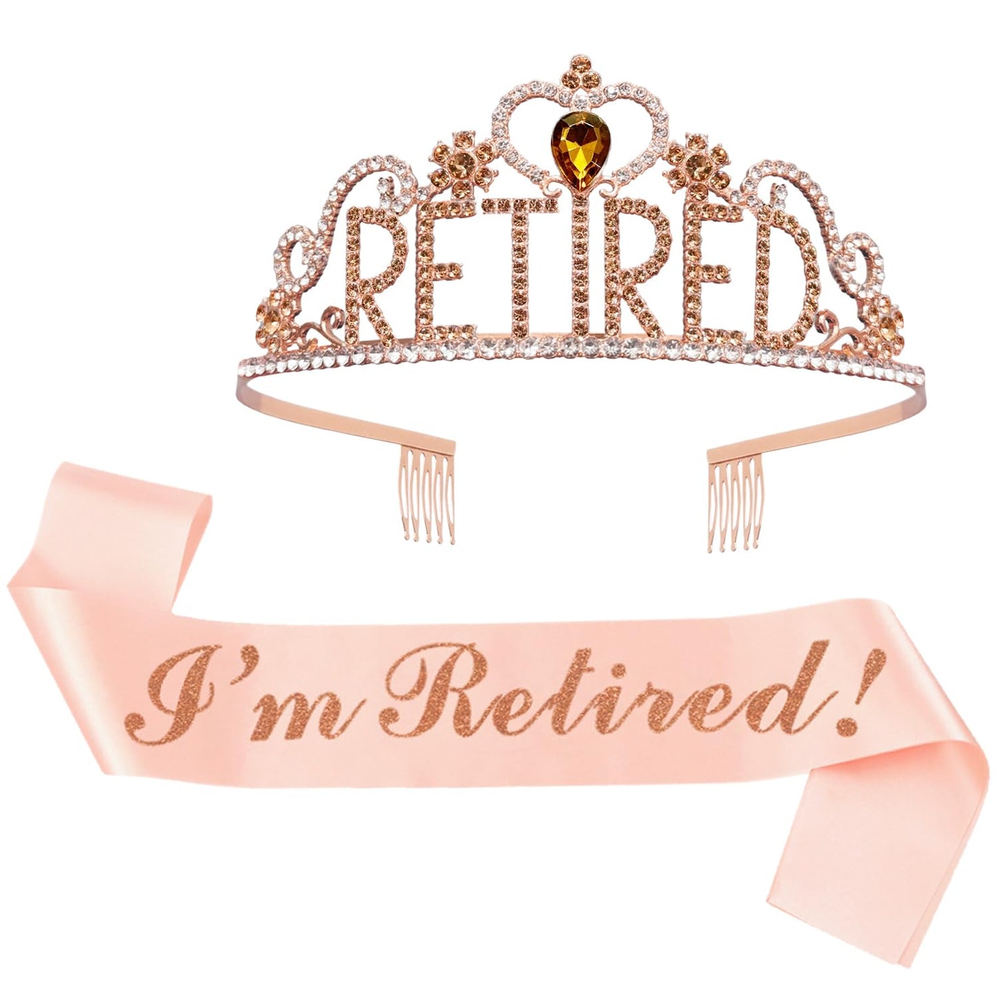 JETKONG Retirement Party Decorations Retired Tiara/Crown, Retired Sash for Women Retirement Gifts