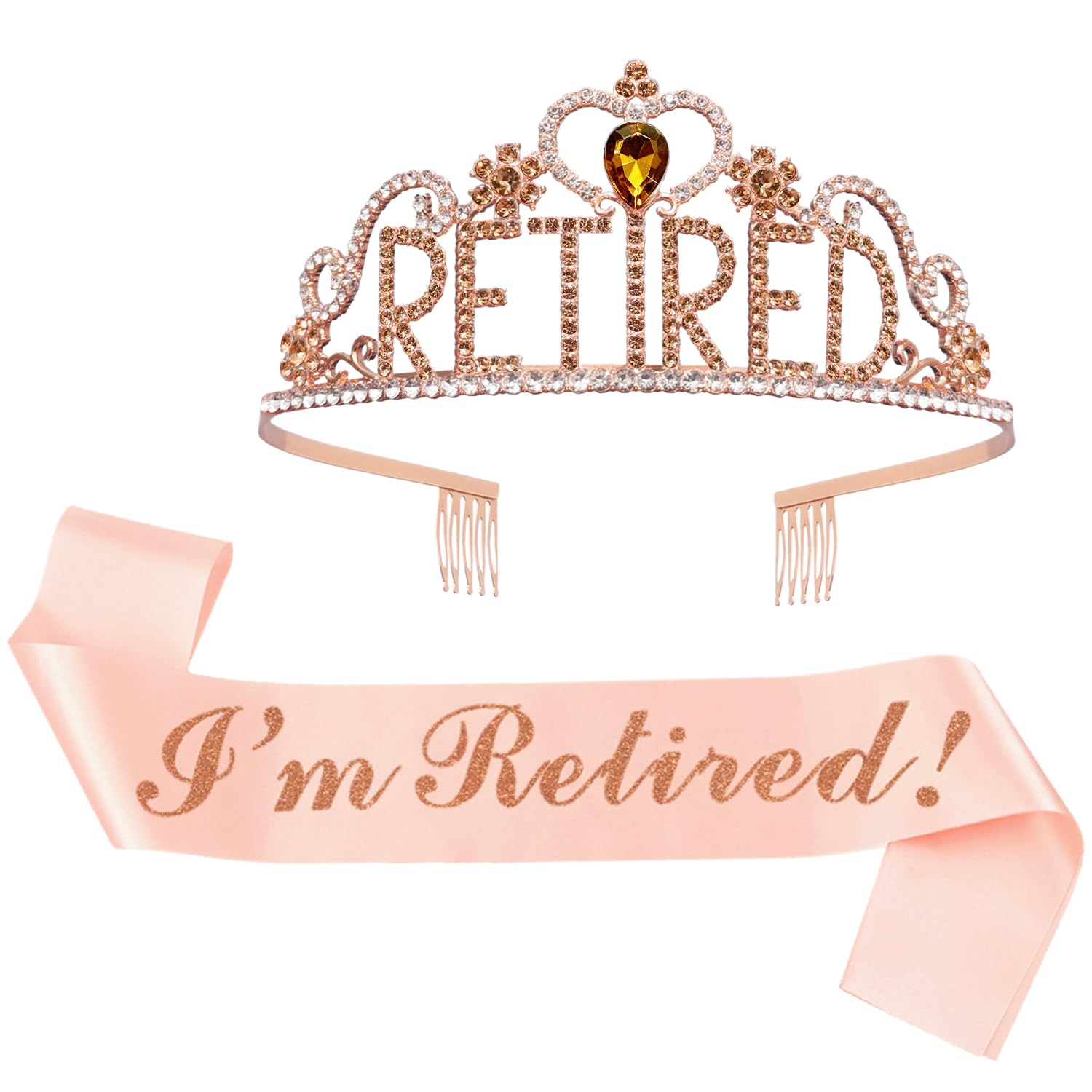 JETKONG Retirement Party Decorations Retired Tiara/Crown, Retired Sash for Women Retirement Gifts