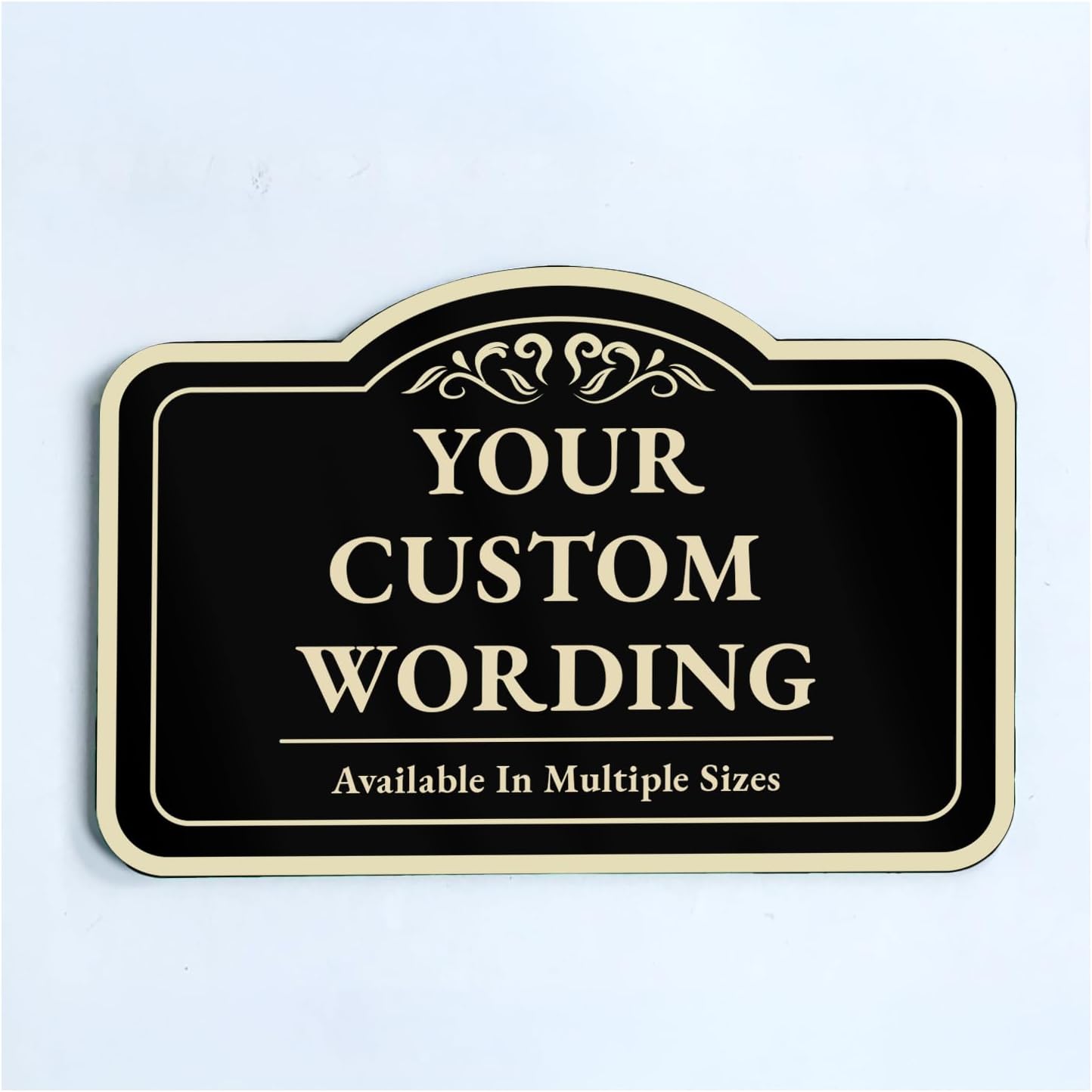 Custom Decorative Outdoor Metal Signs, Aluminum, Customized Driveway Signs, Waterproof, Made In USA, Style 1 Black Charcoal 14x10 In
