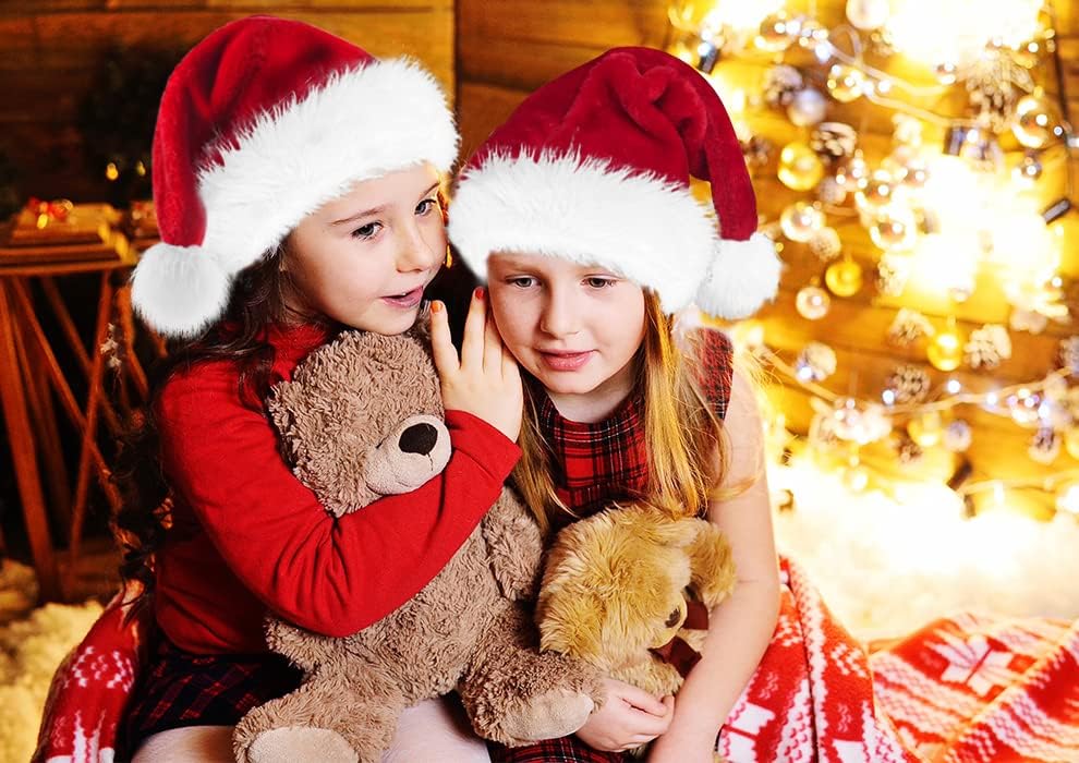 Christmas Hat for Kids,Santa Hat Xmas Hat Velvet Comfort Thicken Fur Holiday Hat