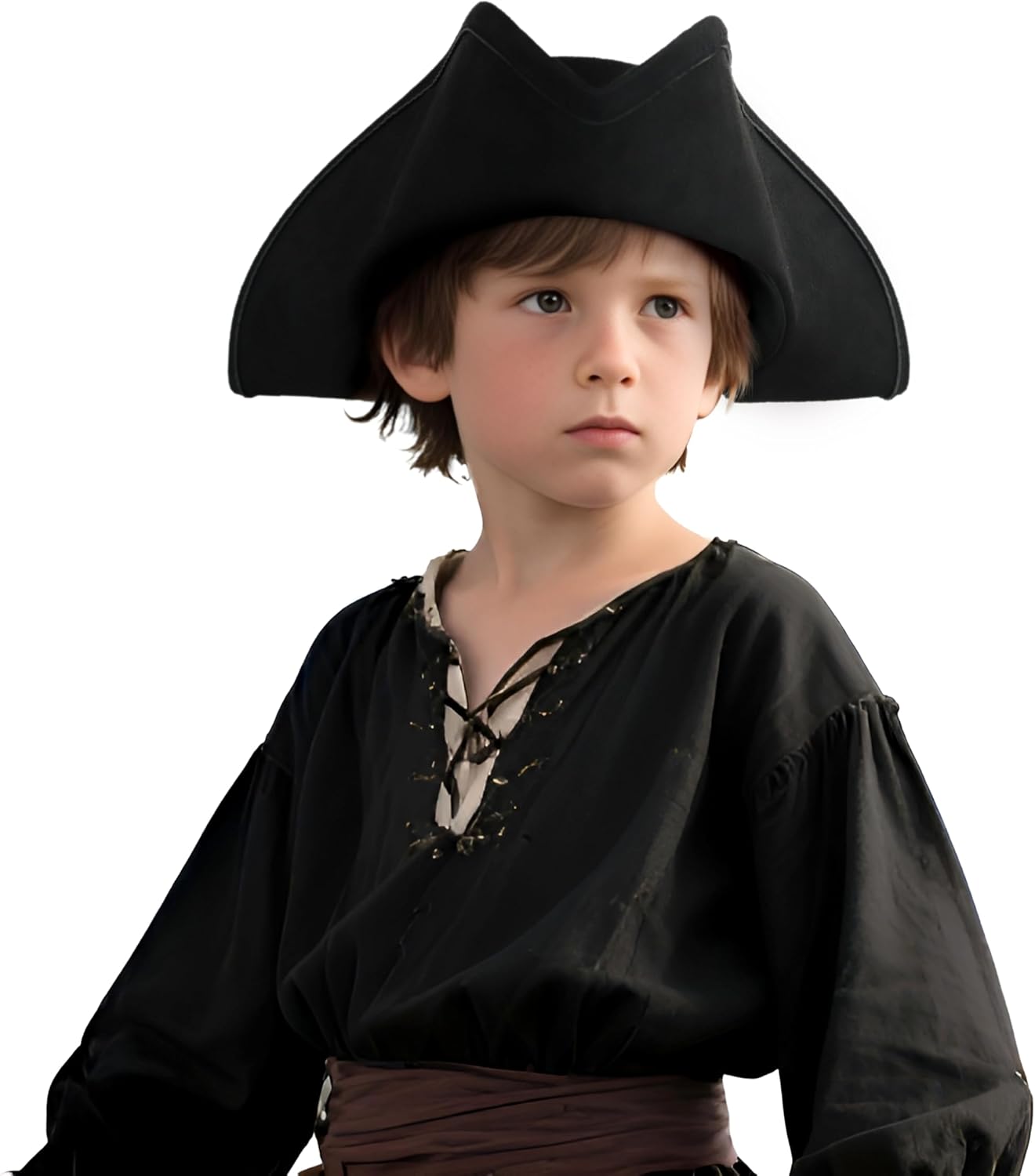 HOMELEX Pirate Hat for Kids Colonial Tricorn Halloween Adult Revolutionary war Costume Accessory