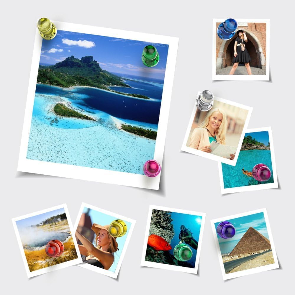 Push Pin Magnets - Tiergrade 600 Pack 7 Assorted Color Strong, Office, Use at Kitchen Home and School Classroom, for Refrigerator Dry Erase Board and Whiteboard.