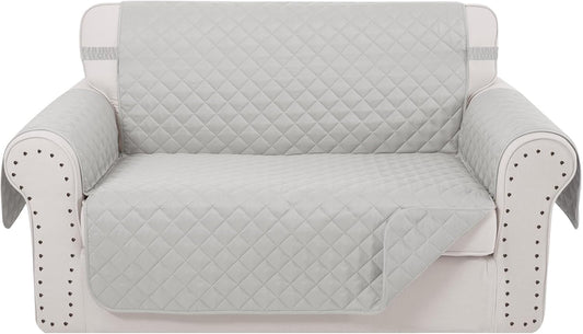 Reversible Loveseat Sofa Covers Couch Cover Furniture Protector(Loveseat Small,Light Grey/Light Grey)