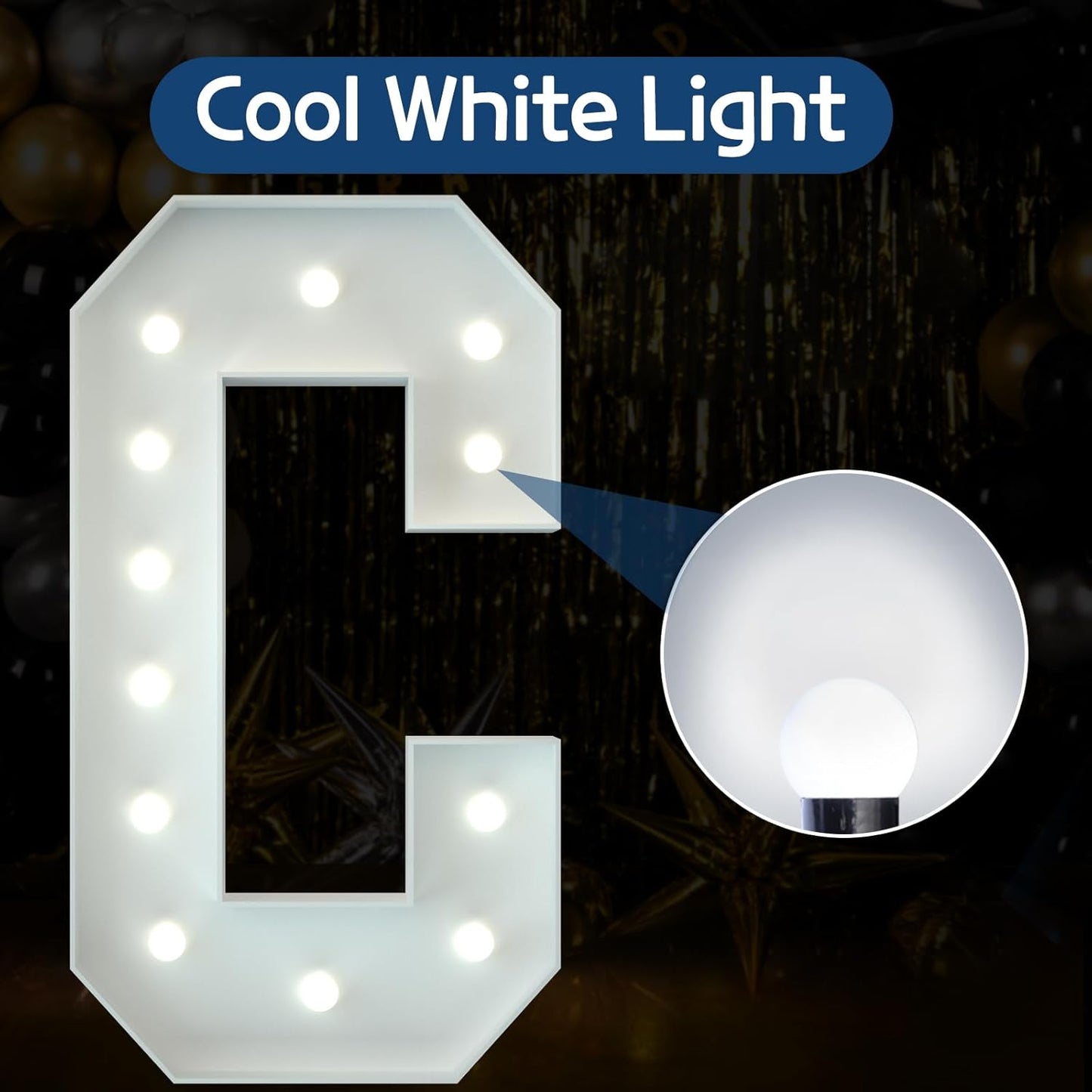 Marquee Letters 4 Feet Tall Large Light Up Letters Baby Shower Decorations Wedding Engagement Happy birthday White Party Decorations Marry Me Sign Big Cardboard Backdrop C