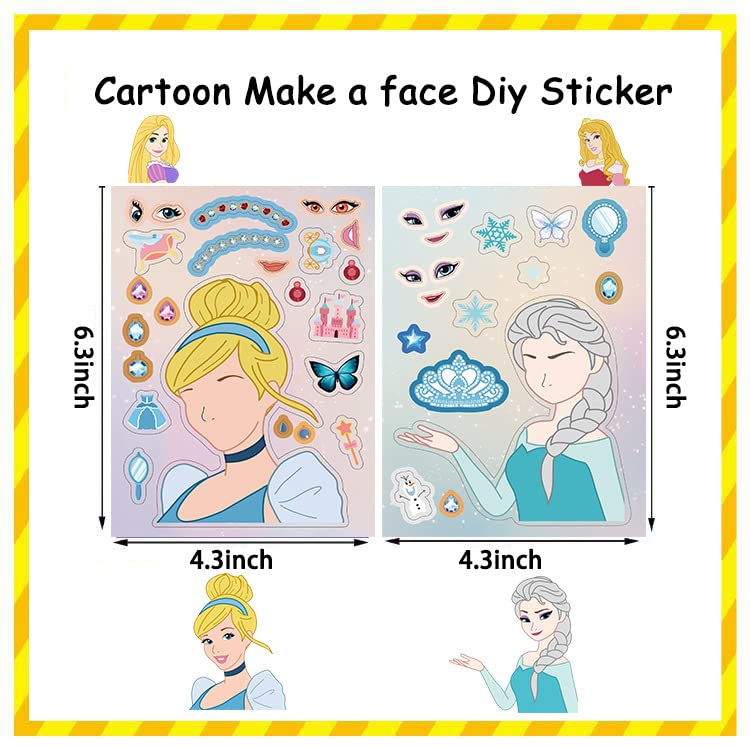 Cute Princesses Stickers 24 Sheets Make Your Own Princess Stickers for Kids
