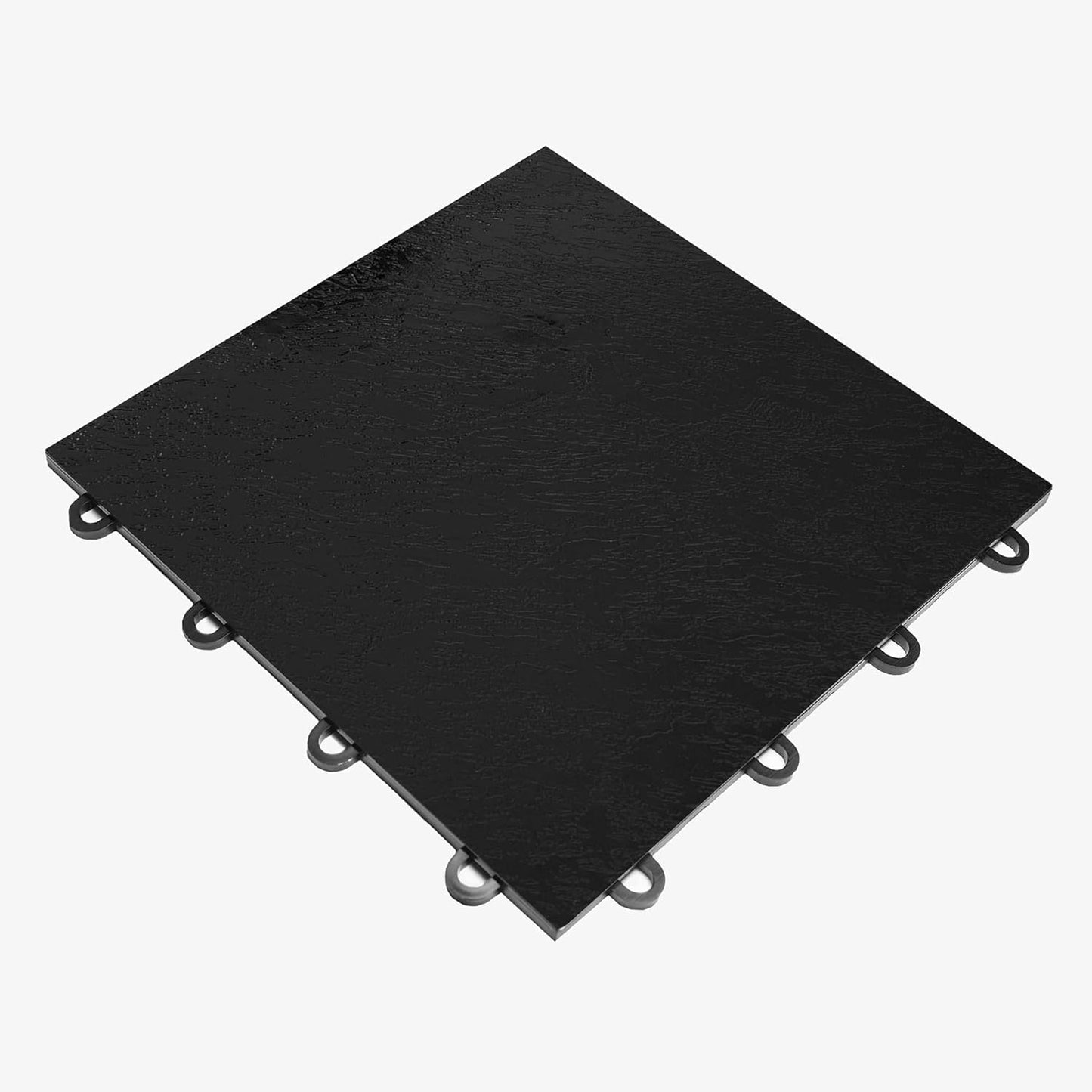 IncStores 3/8" Thick Snap Together Dance Flooring Tiles | 12”x12” Printed Vinyl Dance Floor Tiles for Practice & Performance | Black | 32 Tile Pack