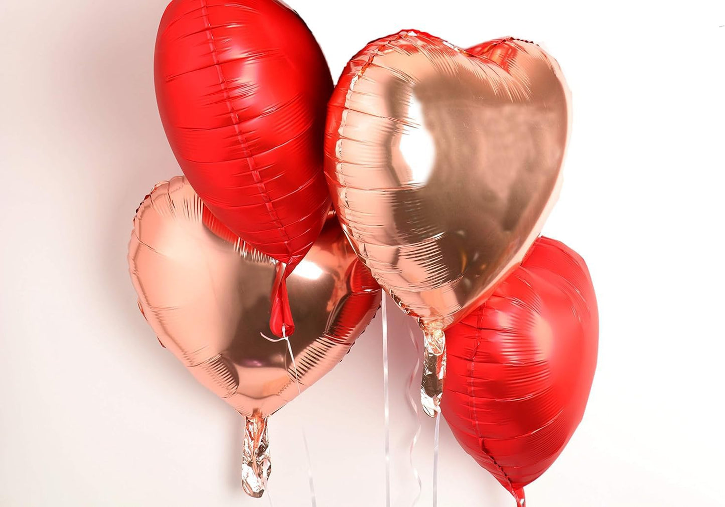 Huge 30inch Red Lip Foil Balloons Set 6 Pieces, Red Hearts and Lips For Make Up Themed Party Bachelorette & Anniversary Decorations
