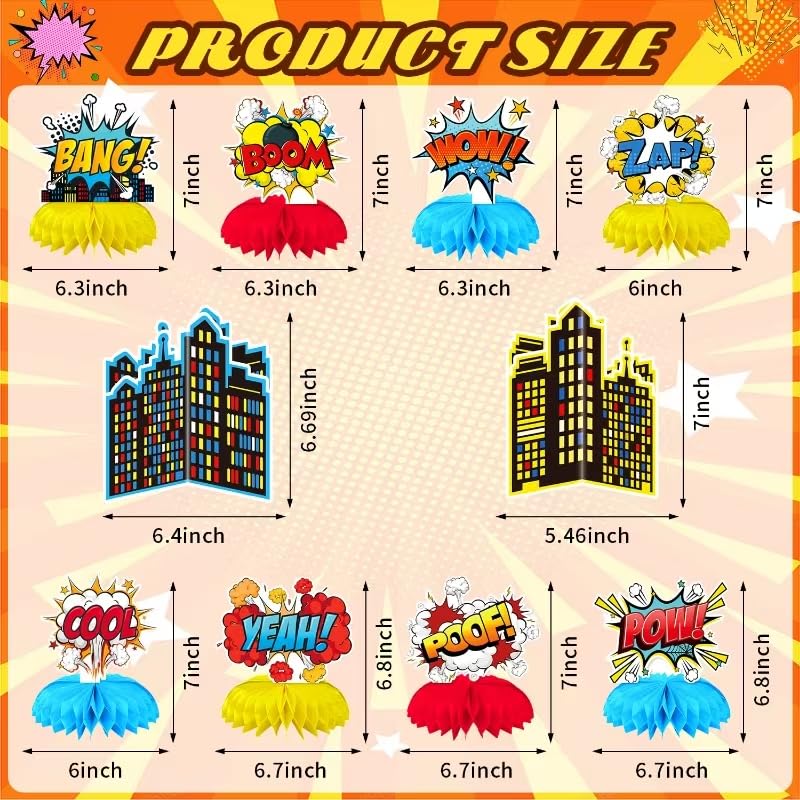 Oiuyamn 10 Pcs Hero Party Decoration