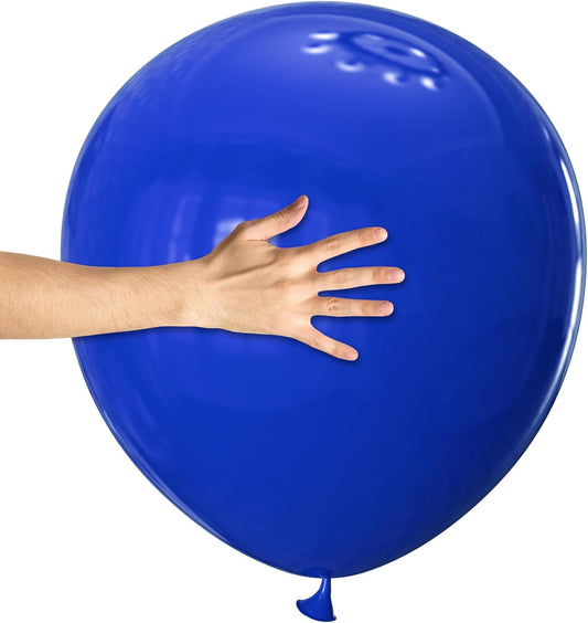 KAWKALSH Blue Big Balloons 32pcs, 18 Inch Large Latex Giant Heavy Duty Balloons for Birthday Wedding Baby Shower Decorations