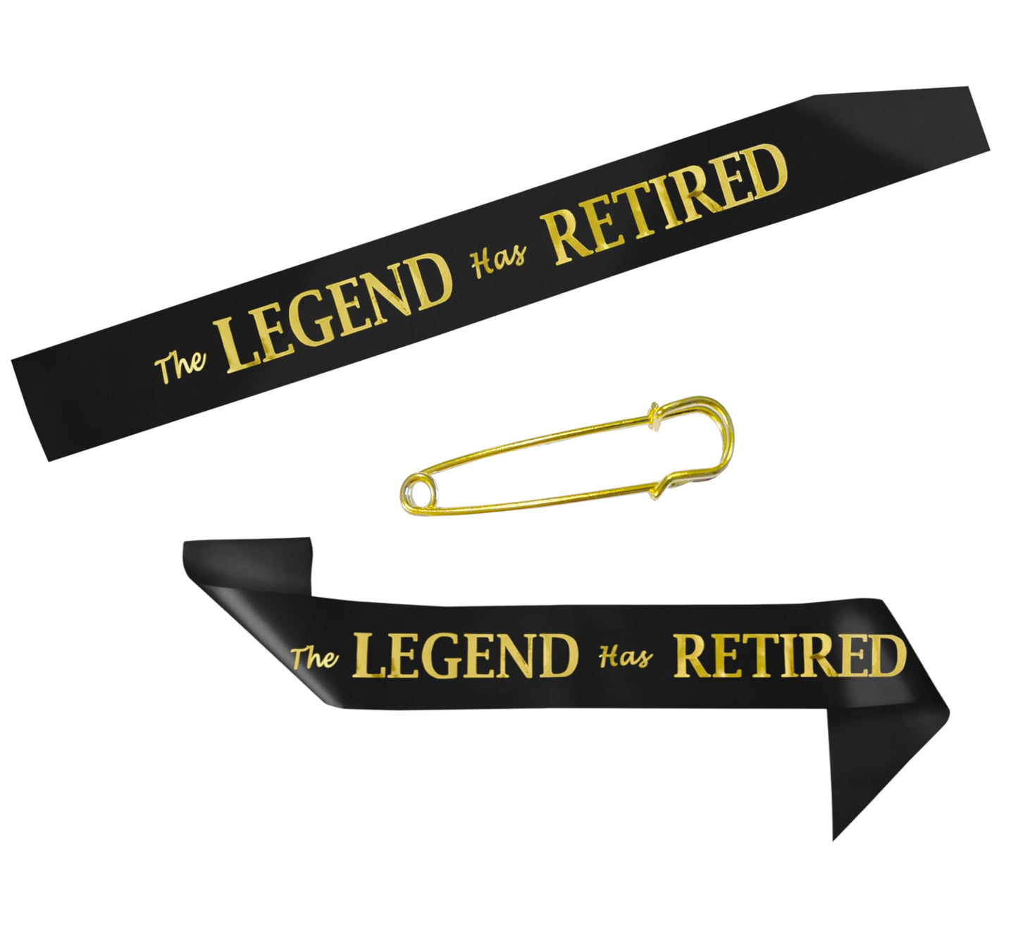 JPACO The Legend Has Retired Sash – Elegant Black and Gold Foil Legendary Sash for Both Women and