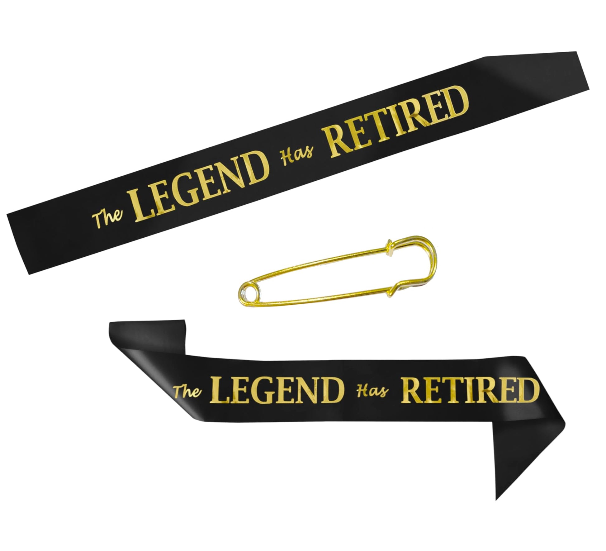 JPACO The Legend Has Retired Sash – Elegant Black and Gold Foil Legendary Sash for Both Women and