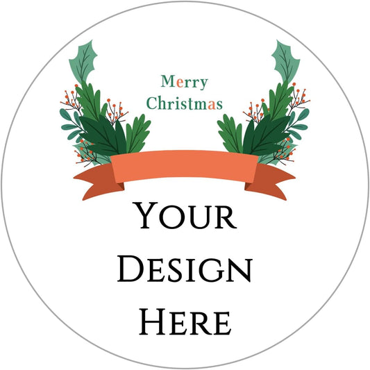 100-1000pcs Custom Stickers Merry Christmas Stickers Personalized Labels Adhesive Xmas Decorative Envelope Seals Stickers for Cards Gift Boxes(Round-8)