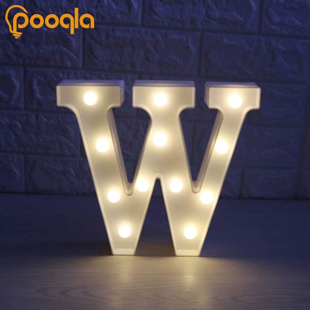 Pooqla LED Marquee Letter Lights Sign, Light Up Alphabet Letter for Home Party Wedding Decoration W