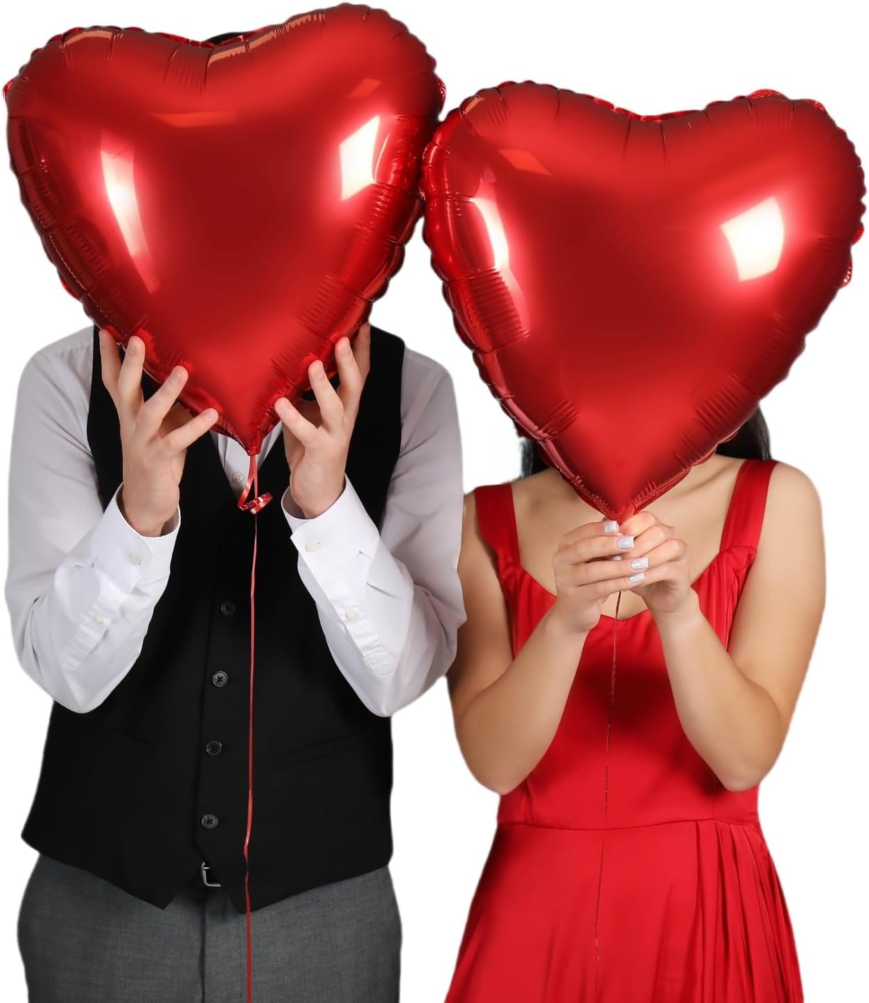 12Pcs 18 Inch Red, Hot Pink, Pink Heart Shaped Balloons, Love Balloons for Valentine's Day, Wedding, Birthday Decorations