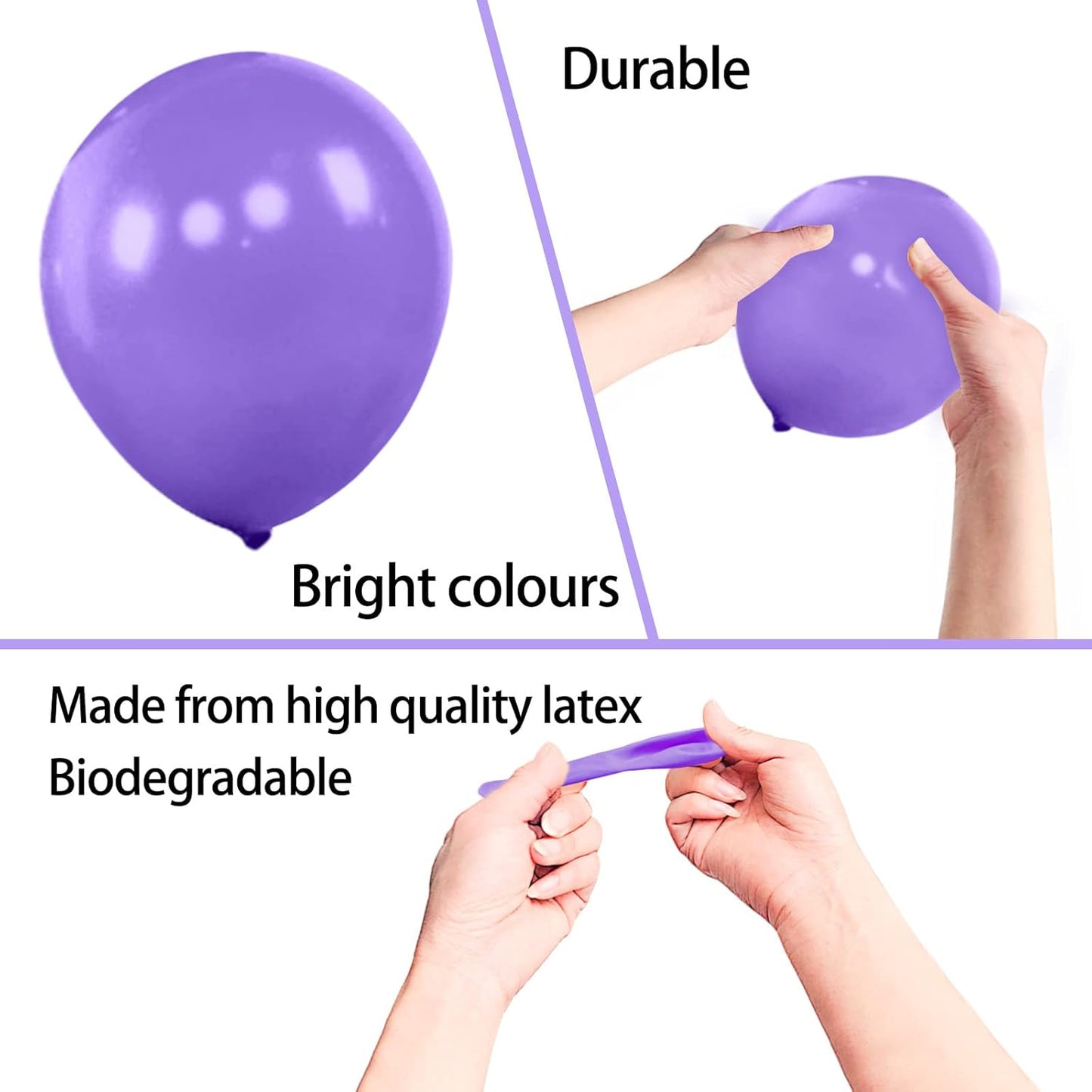 KAWKALSH 200pcs Purple Balloons 5 Inch, Small Mini Latex Balloons for Party Birthday Baby Shower Anniversary Festival Arch Garland Decoration