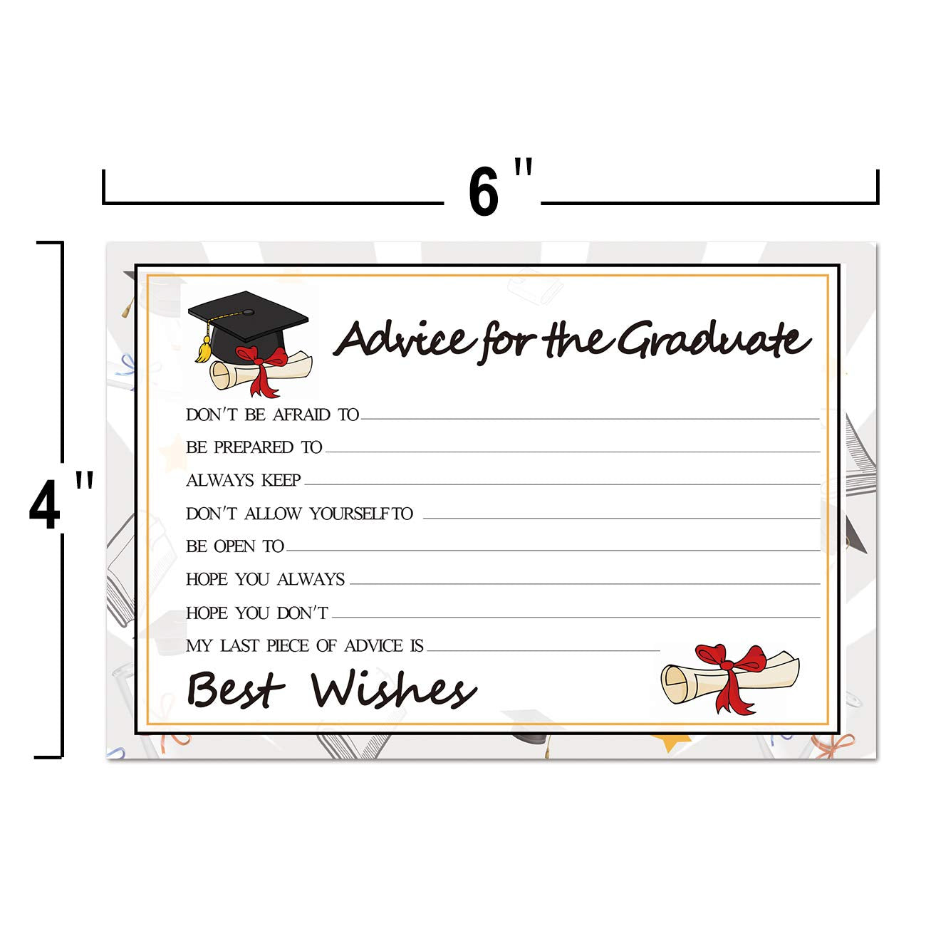 Graduation Wish Cards - 50PCs High School or College Graduation Advice Cards Supplies 2026