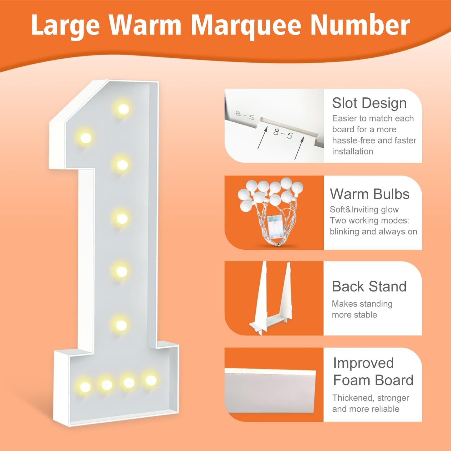 4FT Marquee Numbers 16, Large Light Up Numbers 16th Birthday Decorations for Girls Boys, Cardboard Number for Women Men Anniversary Party Decor Backdrop, DIY Foam Board Mosaic Number Sign