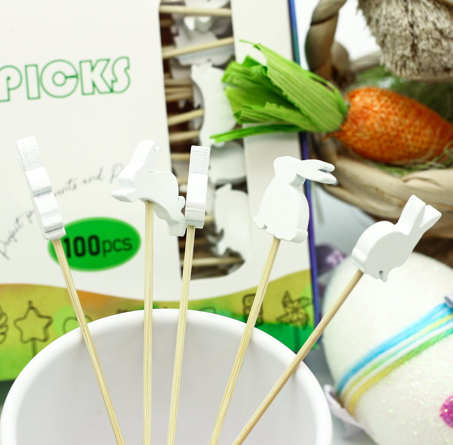 Easter Rabbit Cocktail Picks Fruit Dessert Sticks Sandwich Food Toothpicks Charcuterie Appetizer