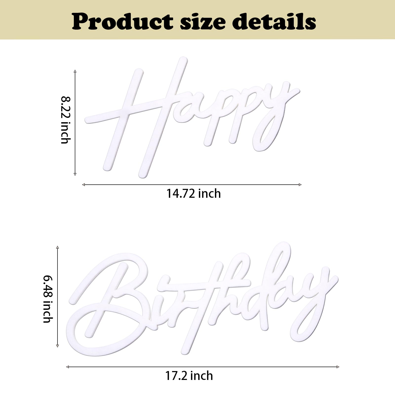 GYFCI Happy Birthday Sign for Backdrop - Felt Happy Birthday Letters Sign for Girls, Boys & Adults'
