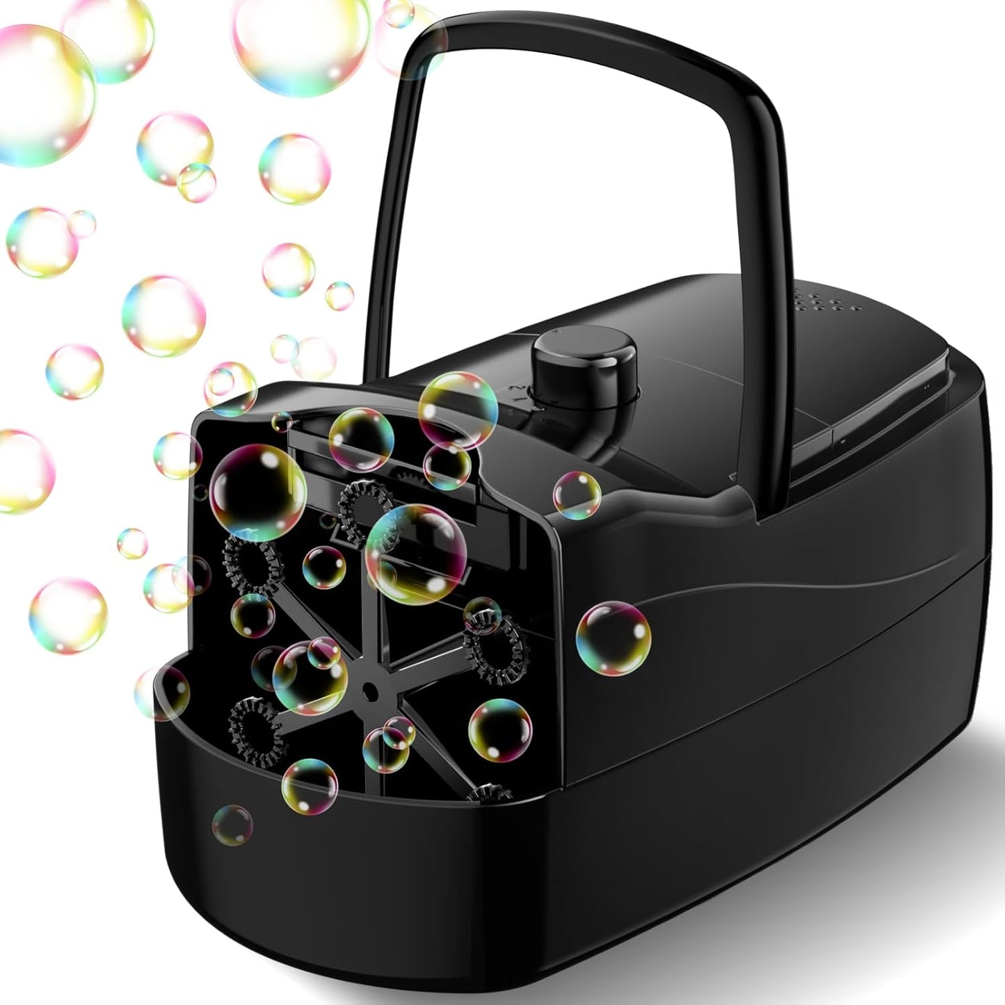 Bubble Machine - 18000+ Bubbles Per Minute, 2 Speed Settings, Battery/USB Powered Outdoor Bubble Blower for Toddlers, Birthday Parties, Weddings (Black)