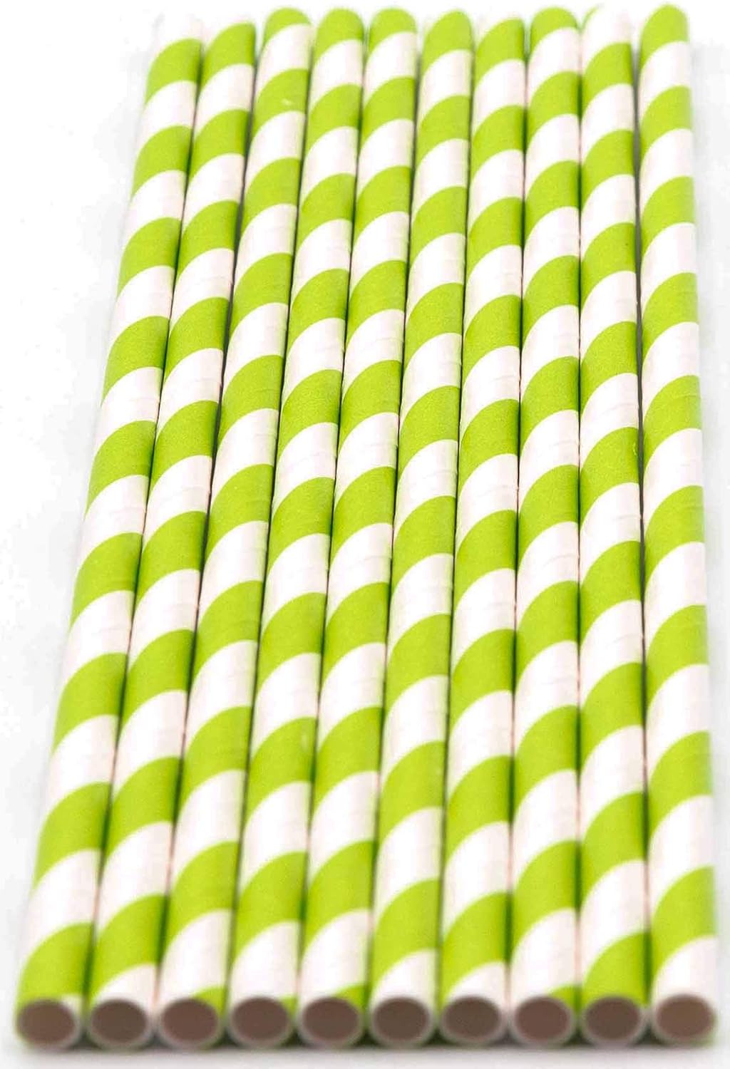 Pack of 150 Green Swirls Biodegradable 4-Ply Paper Drinking Straws (Compostable, Non-toxic, BPA-free)