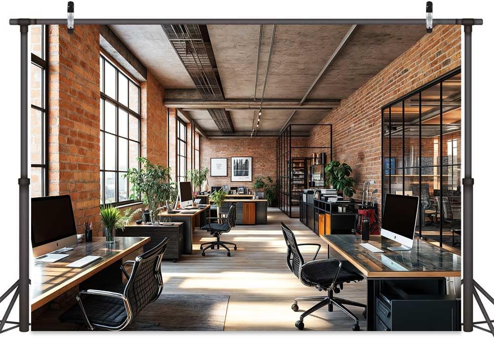 9X6ft Office Video Photo Backdrop Photography Background for Recording Conference, Zoom Home Podcast Backdrops Photo Booth Prop Decorations Wall Decor Tablecloth