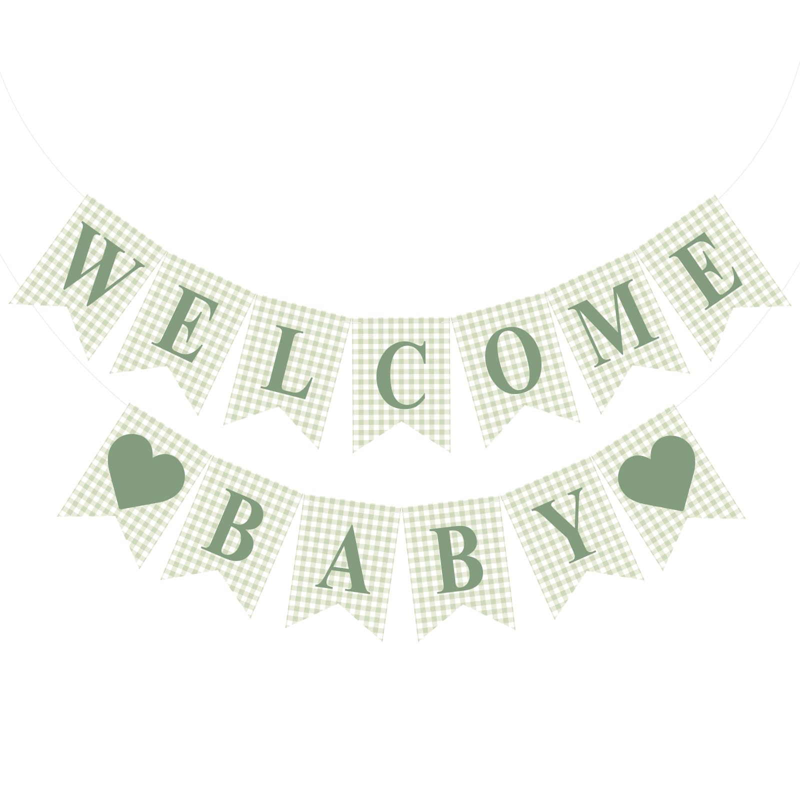 Hahafelt Welcome Baby Banner for Baby Shower Decorations, Green