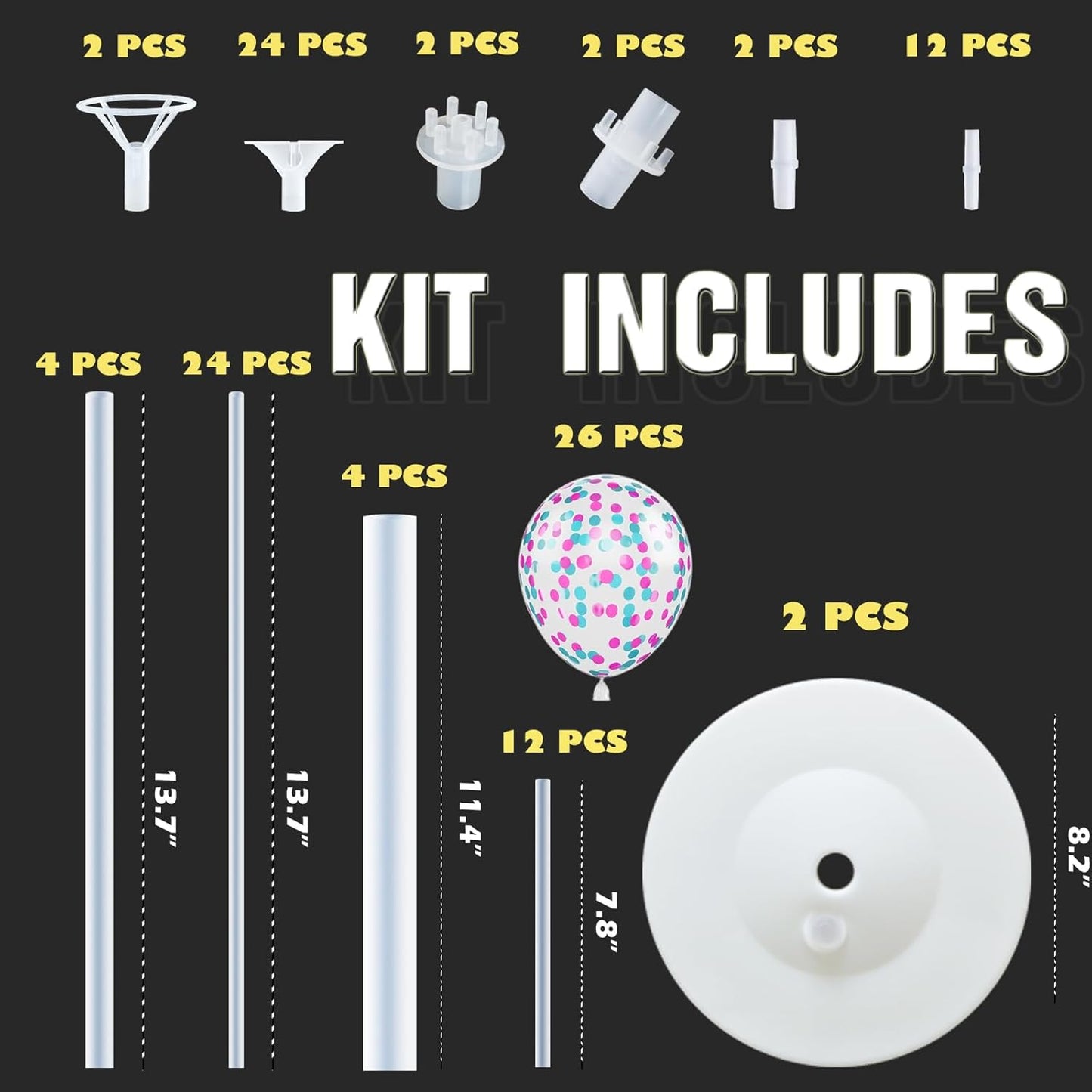 Pink Blue Purple Balloon Column Kit Set of 2,Balloon Column Stand with Base&Pole,Backdrop Decoration for Magic Theme Birthday,Wedding,Engagement,Baby Shower, Party, or Bachelorette Supplies(Hot Pink)