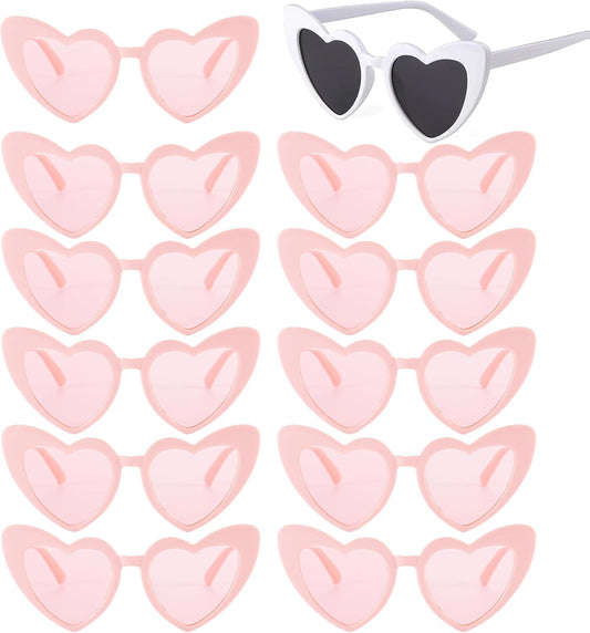 Bachelorette Party Favor Sunglasses 6 Pack,Retro Cat Eye Heart Sunglasses for Women,Bridesmaid Proposal Gifts