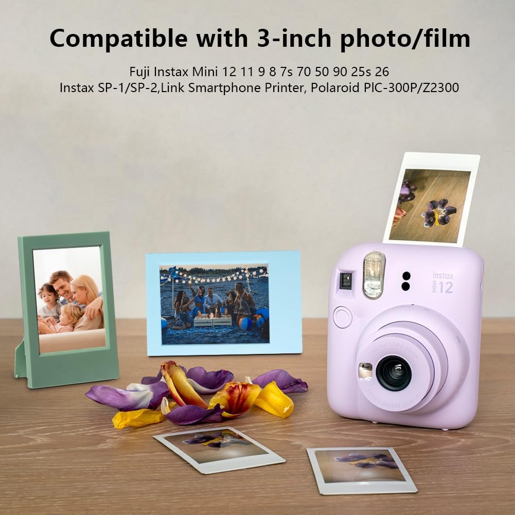 24 Pcs Polaroid Picture Frames, 2''x3'' Photo Frame for Fujifilm Instax Polaroid Film 8 Colors Mini Frame with Stand Small Wallet Size Picture Frames for Home, Office Tabletop Display