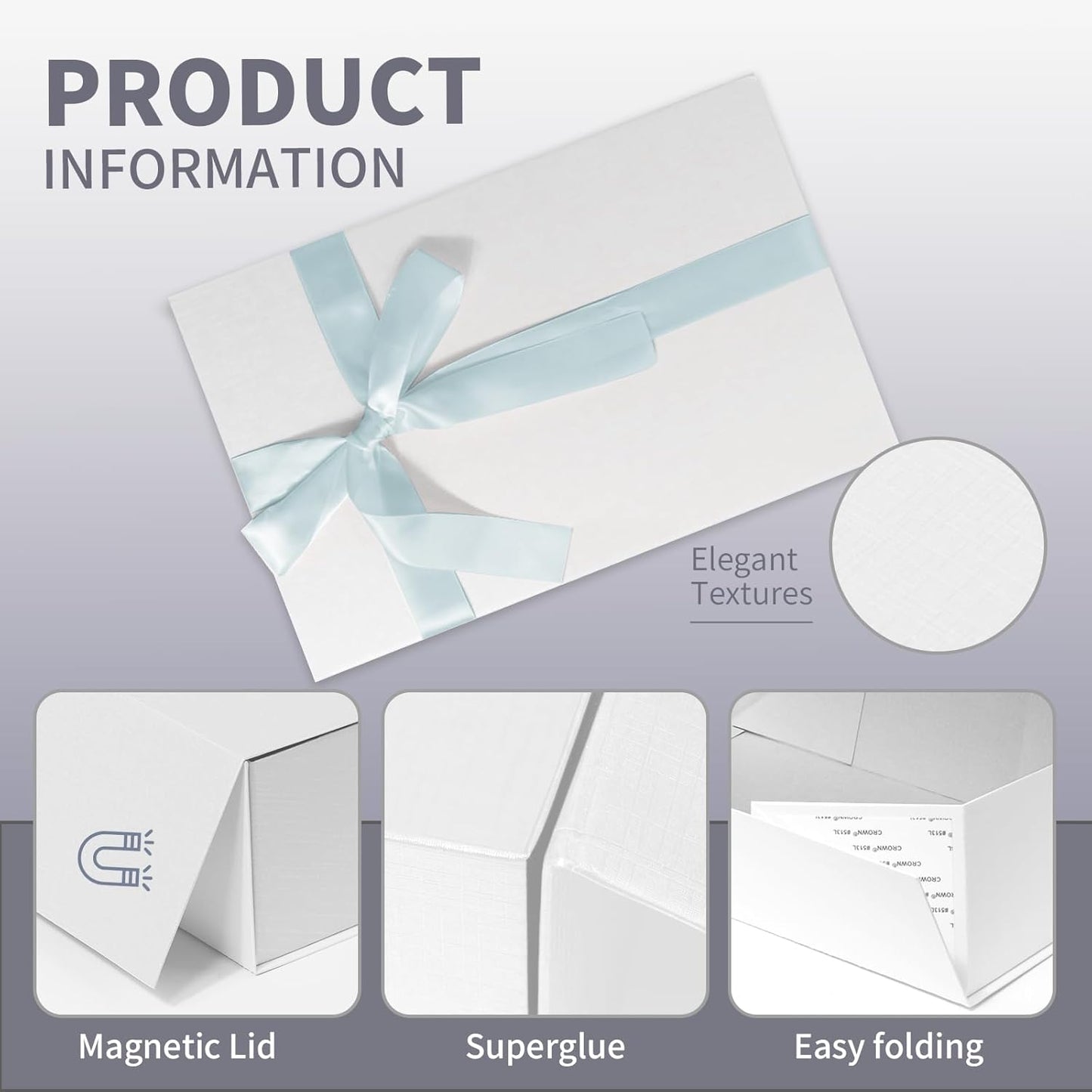 Large White Gift Box,13.75"x9"x4.5", Gift Boxes with Magnetic Lids for Presents Closure Gift Packing for Birthday,Christmas, Halloween,Wedding,Bridal Gifts,Mother's Day Gift Packging