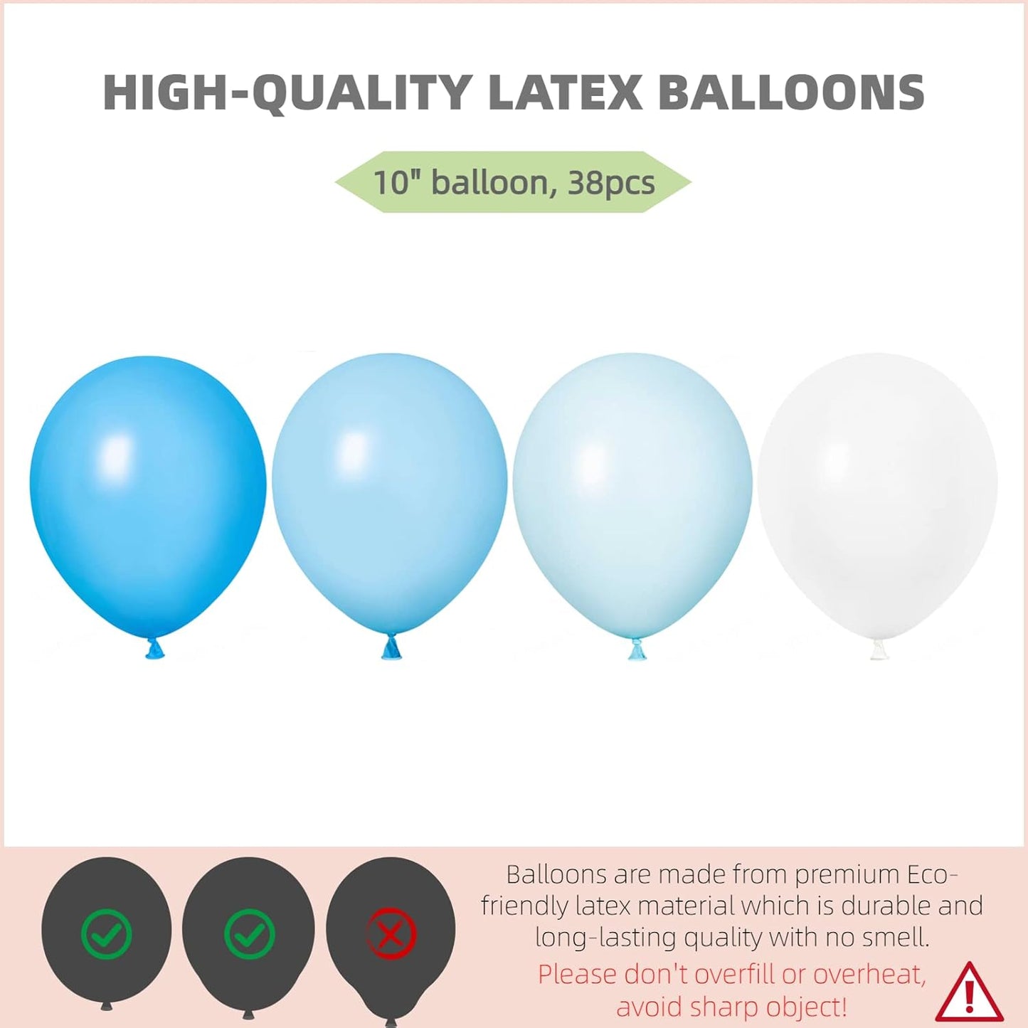 Balloon Column Kit Set of 2 With Balloons Included - with Base, and Pole,Balloon Tower Backdrop Decoration for Wedding, Baby Shower, Birthday Party, or Bachelorette Parties (Blue)