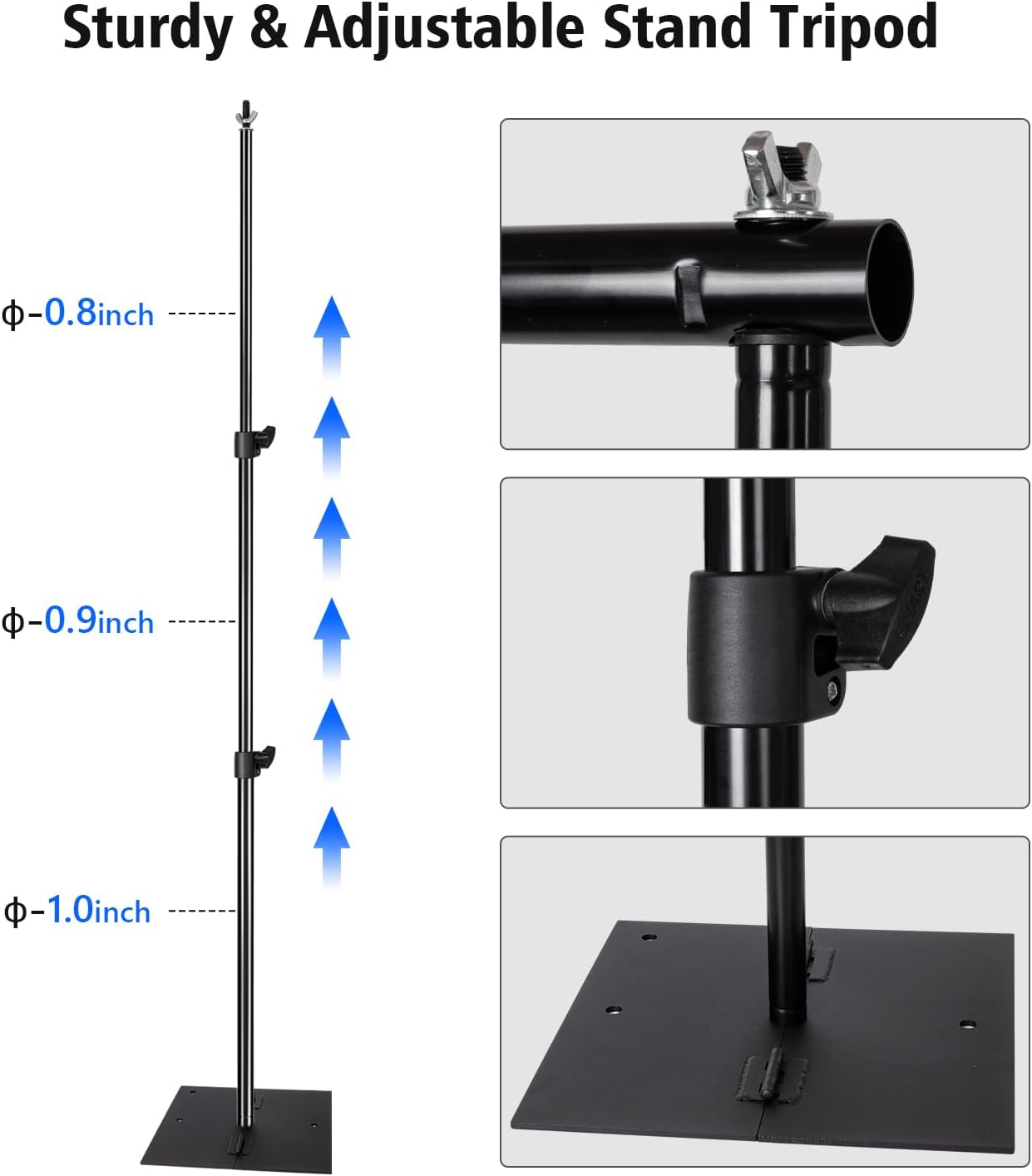 Pipe and Drape Photography Backdrop Stand Kit Adjustable Photo Background Stand 10ft x 6.5ft with Metal Base for Parties Weddings Birthday Party Events Photo Booth