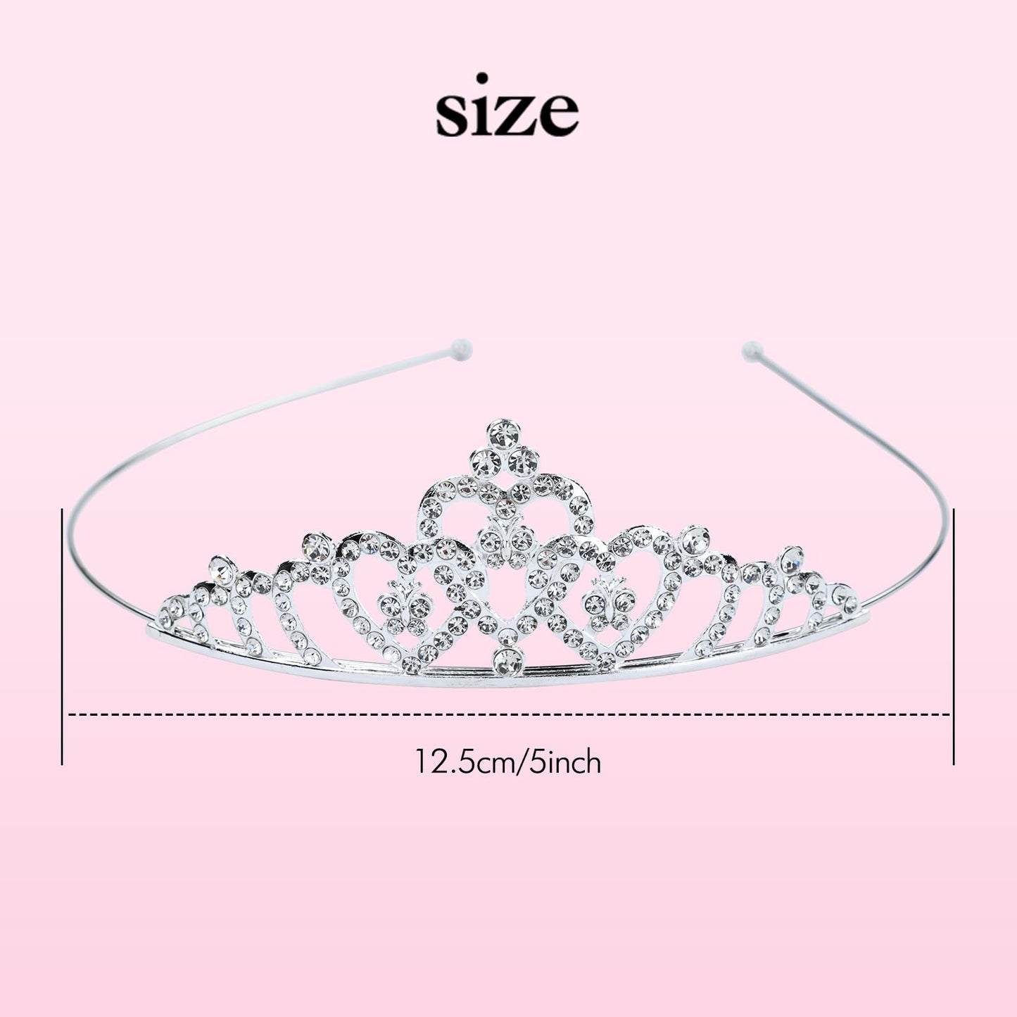 Lawie 8 Pack Birthday Tiaras, Rhinestone Crystal Princess Crowns, Silver Headbands for Women, Party