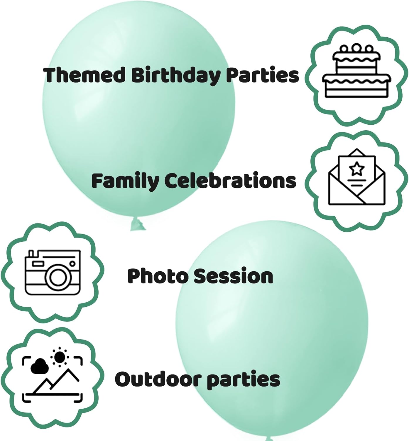 110pcs Pastel Green Balloon 12 Inch, Pastel Green Latex Balloons for Birthday Party Baby Shower Wedding(with 2 Ribbons).