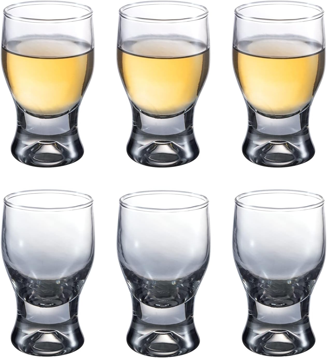 M&N HOME 6-Pack Shot Glass Set, 2-Ounce Shot Glasses, Christmas Shot Glasses - Smoky Grey Set