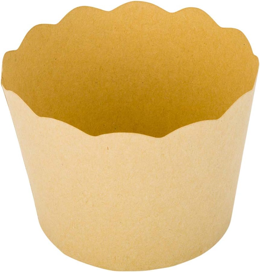 Restaurantware Panificio Premium 10 oz Kraft Paper Jumbo Baking Cup: Paper Baking Cups Perfect for Muffins Cupcakes or Mini Snacks - Scalloped - Disposable and Recyclable - 200ct Box