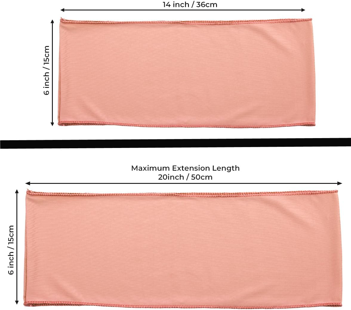 MDS Pack of 150 Spandex Chair Sashes Bows Elastic Stretch Dining Chair Bands Ties Without Slider Buckle Universal fits for Wedding Baby Shower Birthday Party Banquet Event Decoration - Coral Peach